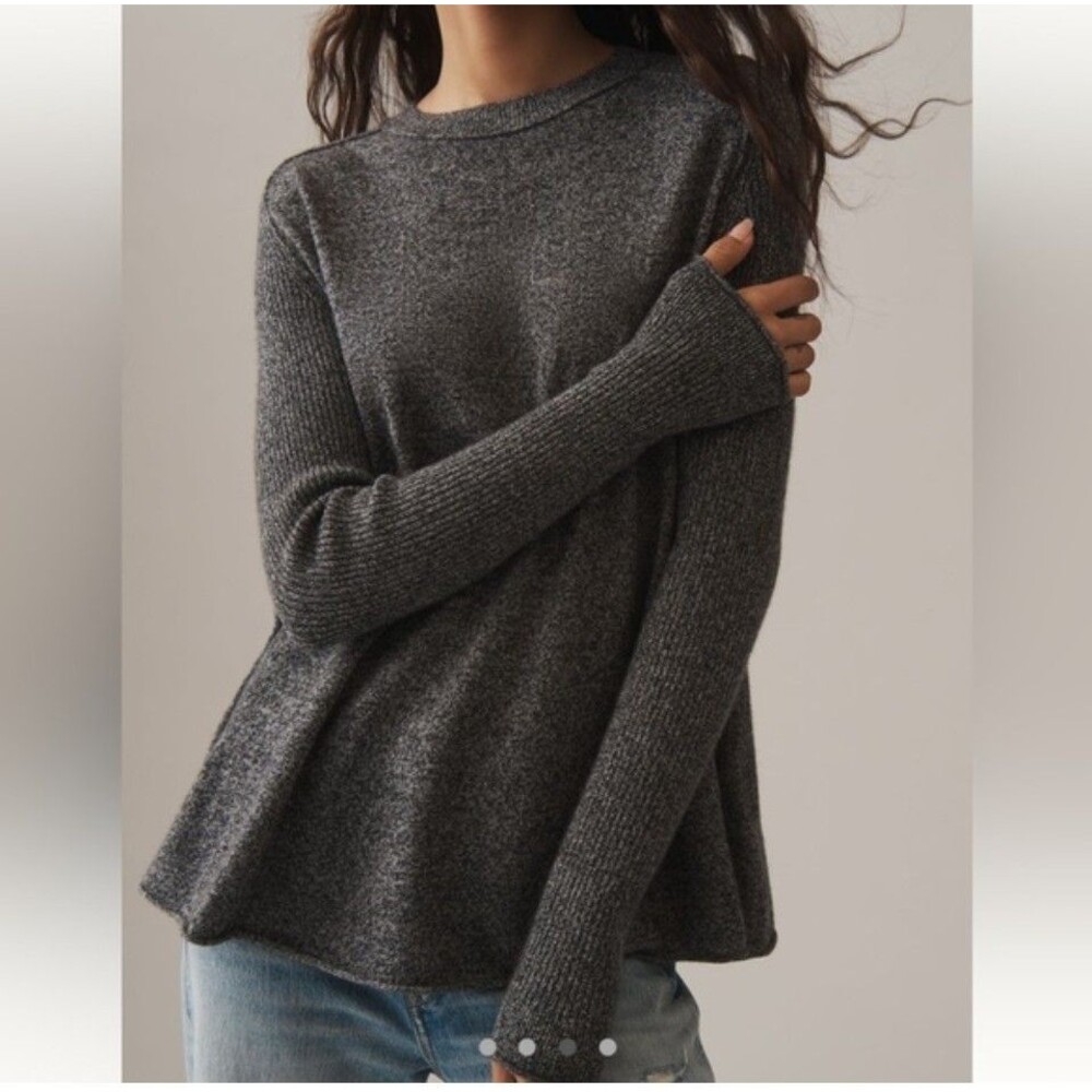 Anthropologie Maeve 100% Cashmere Crew Neck Swing Sweater
